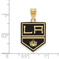 Srebrni zlatni NHL LogoArt Los Angeles Kings Lrg emajl privjesak