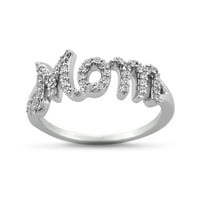 Natalia Drake Cttw bijeli dijamantski Mom prsten za žene u Rodijumu pozlaćenom Sterling srebru veličine 6