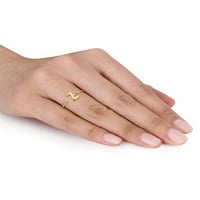 Dijamantski naglasak 10kt žuto zlato početni Z otvoreni prsten