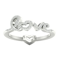 Imperial 1 5CT TDW Diamond s Sterling Silver Heart LOVE Band