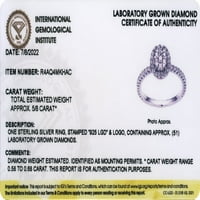 Forever Facets CT TW Lab Grown Diamond ovalnog oblika prsten u srebra, odrasla žena
