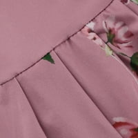 Gotyoou ženska modna jesen seksi V-izrez labav cvjetni ispisali odjeću s sedam dijela ružičasta ružičasta l
