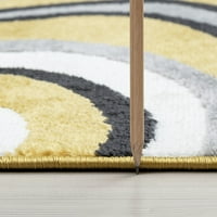 Savremeni tepih apstraktni Žuti, drveni ugalj u zatvorenom prostoru lako se čisti
