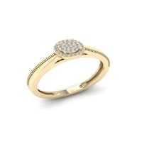 1 10ct TDW 10k dijamantski Halo prsten od žutog zlata