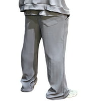 Capreze muškarci sa džepovima dno slobodno vrijeme Elastični struk pantske pantalone kravate boje hlače svijetlo sive m