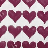26 X26 Jednostavno daisy valentine xoxo obojeni srčani poliilov jastuk, magenta qty 1