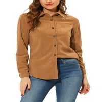 Unique Bargains ženske majice od Sumota sa dugim rukavima na dugmad bluza na vrhu