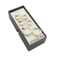 Brilliance Fine Jewelry 14k pozlaćene Sterling srebrne naušnice za odrasle Set, odrasli parovi