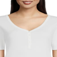 RealSize ženska rebrasta Henley košulja, veličine XS-3XL