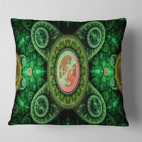 Designart zelena psihodelična opuštajuća Umjetnost - apstraktni jastuk za bacanje-18x18