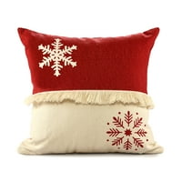 Home Snowflake Stripe Holiday Throw Jastuk, Crveno Bijelo, 20 20