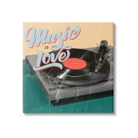 Vintage Music Je Ljubavni Gramofon Inspirativna Galerija Grafičke Umjetnosti Umotana Platnena Štampa Zidna