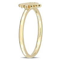 Dijamantski naglasak 10kt Hamsa prsten od žutog zlata