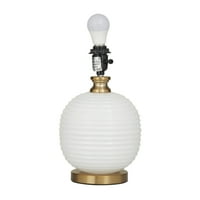 DecMode 19 rebrasta Bijela stolna lampa sa bijelom sjenilom od mikrovlakana