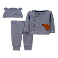 Carter's Child Of Mine Baby Boy Outfit bodi, pantalone i Kapa, 3-dijelni Set
