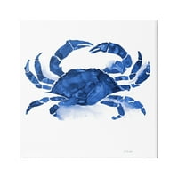 Stupell Industries detaljna Crab Wildlife Blue Ocean Sea Life slika Galerija Wrapped Canvas Print Wall Art,