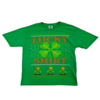 Muška zelena sreća sajma sajma Isle Leprechaun Clover St. Patrick's Day majica L l