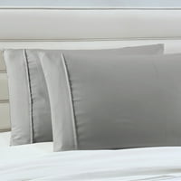 Manor Ridge Luxury GSM brušeni mikrofiber hipoalergeni jastučnici, set od 2, sive, kralj