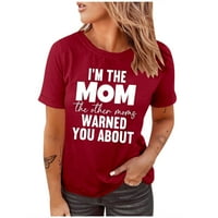 Ženske vrhove majica Tees Funny Slatka majica kratkih rukava Majčin dan Poklon Personalizirano pismo Ispis