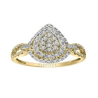 3 8ctw 10kt kruška od žutog zlata ograničeno izdanje originalnog certificiranog dijamantskog prstena kompanije